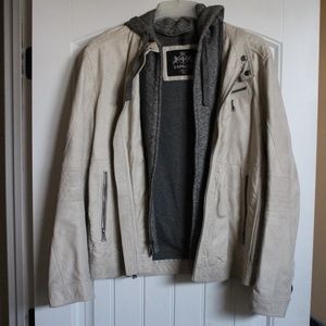 Express Hooded (Detachable) Leather Jacket
